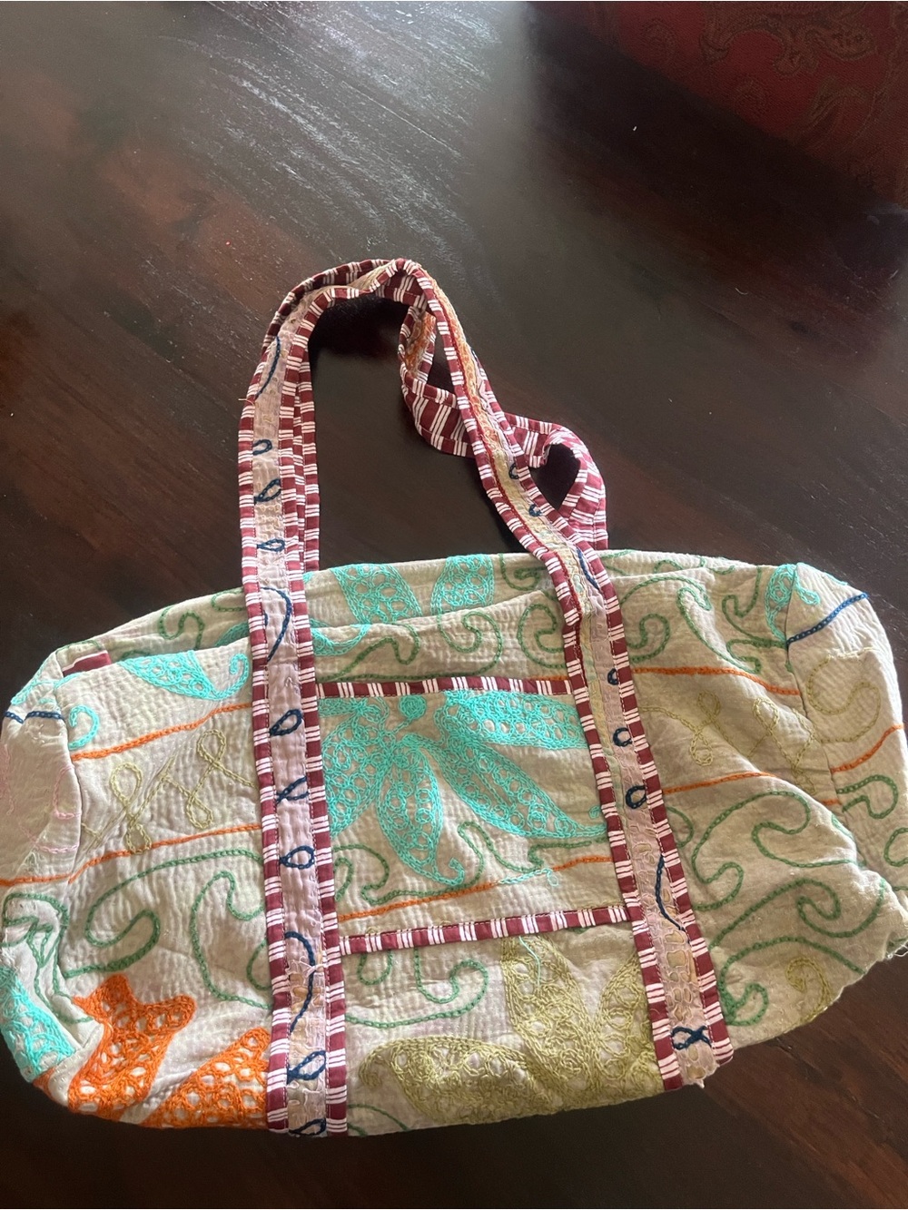 SIOAK One-of-a-Kind Embroidered Quilted Boho Oversized Shoulder Bag - Picture 3 of 11